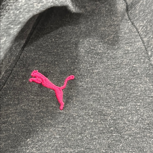Puma Black V-Neck Top with Pink Logo - Picture 7 of 8
